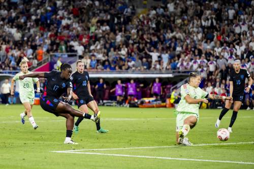 JEAN-CHRISTOPHE BOTT / THE ASSOCIATED PRESS
                                England’s Michelle Agyemang (17) scored England’s opening goal on Tuesday against Italy. It was Agyemang’s second heroic goal of the tournament.