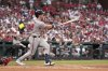 Atlanta Braves' Sean Murphy watches his solo home run during the third inning of a baseball game against the St. Louis Cardinals Friday, July 11, 2025, in St. Louis. (AP Photo/Jeff Roberson)