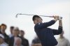 Rio Takeda of Japan competes during the first round of the Women's British Open golf championship, at Royal Porthcawl Golf Club in Porthcawl, Wales, Thursday, July 31, 2025. (AP Photo/Kin Cheung)
