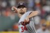 Washington Nationals starting pitcher Michael Soroka throws against the Houston Astros during the first inning of a baseball game Tuesday, July 29, 2025, in Houston. (AP Photo/David J. Phillip)