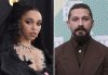 FILE - This combination photo shows FKA twigs, left, at the 62nd annual Grammy Awards on Jan. 26, 2020, in Los Angeles, and Shia LaBeouf at the premiere of 