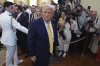 President Donald Trump is seen leaving after signing the 