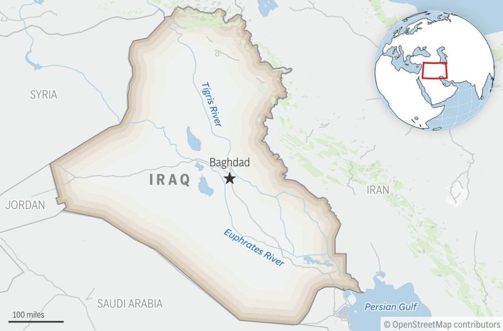 This is a locator map for Iraq with its capital, Baghdad. (AP Photo)