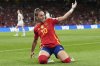 Spain's Athenea celebrates after scoring the opening goal during the Women's Euro 2025 quarterfinals soccer match between Spain and Switzerland at Stadion Wankdorf in Bern, Switzerland, Friday, July 18, 2025. (AP Photo/Alessandra Tarantino)