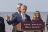 Prime Minister Mark Carney speaks in Albany, P.E.I., Monday July 28, 2025. Carney said that tolls on Prince Edward Island's Confederation Bridge are being dropped sharply starting Aug. 1, along with several other Atlantic travel fees. THE CANADIAN PRESS/Ron Ward