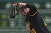 Pittsburgh Pirates pitcher Paul Skenes delivers during the first inning of a baseball game against the Detroit Tigers in Pittsburgh, Monday, July 21, 2025. (AP Photo/Gene J. Puskar)
