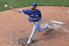 Toronto Blue Jays pitcher Nick Sandlin throws during the eighth inning of a baseball game against the Boston Red Sox, Sunday, June 29, 2025, in Boston. (AP Photo/Mark Stockwell)