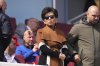 FILE - American businesswoman Michele Kang, owner of Olympique Lyonnais, on the tribune to watch the women's Champions League semifinals, first leg, soccer match between Arsenal FC and Olympique Lyonnais at the Arsenal Stadium, in London, April 19, 2025. (AP Photo/Kirsty Wigglesworth, File)