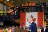 Prime Minister Mark Carney delivers a statement  at the Walters Group Steel fabrication plant in Hamilton, Ont., Wednesday, July 16, 2025. THE CANADIAN PRESS/Chris Young