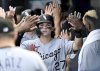 Chicago White Sox's Brooks Baldwin celebrates after his three-run home run during the second inning of a baseball game against the Tampa Bay Rays, Monday, July 21, 2025, in Tampa, Fla. (AP Photo/Jason Behnken)