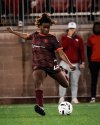 AFC Toronto forward Esther Okoronkwo takes a shot against Calgary Wild FC in Northern Super League action in Toronto in this May 1, 2025, handout photo. THE CANADIAN PRESS/Handout — AFC Toronto, Wil Johnstone (Mandatory Credit)