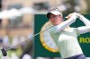 FILE - Nelly Korda watches her tee shot on the 10th hole during the second round of the Women's PGA Championship golf tournament, June 20, 2025, in Frisco, Texas. (AP Photo/LM Otero, File)