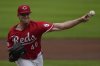 Cincinnati Reds pitcher Nick Lodolo throws during the first inning of a baseball game against the Miami Marlins in Cincinnati, Thursday, July 10, 2025. (AP Photo/Carolyn Kaster)