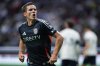 San Diego FC's Milan Iloski celebrates his third goal against the Vancouver Whitecaps during the first half of an MLS soccer match, in Vancouver, on Wednesday, June 25, 2025. THE CANADIAN PRESS/Darryl Dyck