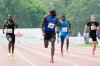 Jerome Blake races to the finish line in the men's 200m senior finals during the Canadian Track and Field Championships in Ottawa, on Sunday, Aug. 3, 2025. THE CANADIAN PRESS/Spencer Colby