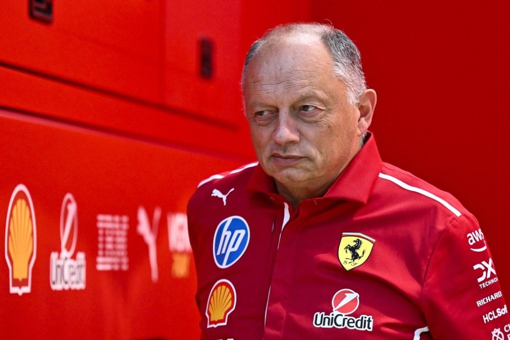 Ferrari team principal Fred Vasseur walks through the paddock at the Hungaroring racetrack, in Mogyoród, Hungary, Thursday, July 31, 2025, ahead of the Hungarian Formula One Grand Prix. (AP Photo/Denes Erdos)