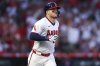 Los Angeles Angels designated hitter Mike Trout runs the bases after hitting a home run during the fifth inning of a baseball game against the Arizona Diamondbacks in Anaheim, Calif., Saturday, July 12, 2025. (AP Photo/Jessie Alcheh)