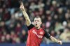 FILE - Leverkusen's Granit Xhaka gestures during the Champions League opening phase soccer match between Bayer Leverkusen and Sparta Prague at the BayArena in Leverkusen, Germany, Wednesday, Jan. 29, 2025. (AP Photo/Martin Meissner, File)