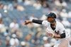 New York Yankees pitcher Marcus Stroman throws in the first inning of a baseball game against the Tampa Bay Rays, Thursday, July 31, 2025, in New York. (AP Photo/Heather Khalifa)