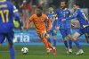FILE - Jorrel Hato of the Netherlands, centre, is in action during the UEFA Nations League Group A3 soccer match between Bosnia-Herzegovina and the Netherlands at Bilino Polje stadium in Zenica, Bosnia, Tuesday, Nov. 19, 2024. (AP Photo/Armin Durgut, File)