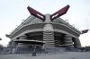 FILE - A view of the San Siro stadium in Milan, Italy, Monday, Sept. 30, 2024. (AP Photo/Luca Bruno, File)