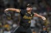Pittsburgh Pirates relief pitcher Caleb Ferguson delivers during the seventh inning of a baseball game against the Arizona Diamondbacks, Saturday, July 26, 2025, in Pittsburgh. (AP Photo/Matt Freed)