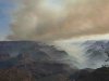 This photo provided by Caren Carney shows the family's view of fires over the Grand Canyon after they had to evacuate Grand Canyon Lodge, a historic lodge on the North Rim, in northern Arizona, Thursday, July 10, 2025. (Caren Carney via AP)