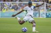 FILE Nigeria's Rasheedat Ajibade kicks the ball during the women's Group C match between, Spain and Nigeria at La Beaujoire Stadium during the 2024 Summer Olympics, Sunday, July 28, 2024, in Nantes, France. (AP Photo/Jeremias Gonzalez, File)