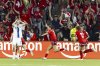 Switzerland's Riola Xhemaili, center, celebrates after scoring her side's goal during the UEFA Women's EURO 2025, group A, soccer match between Finland and Switzerland in Geneva, Switzerland, Thursday, July 10, 2025. (Salvatore Di Nolfi/Keystone via AP)