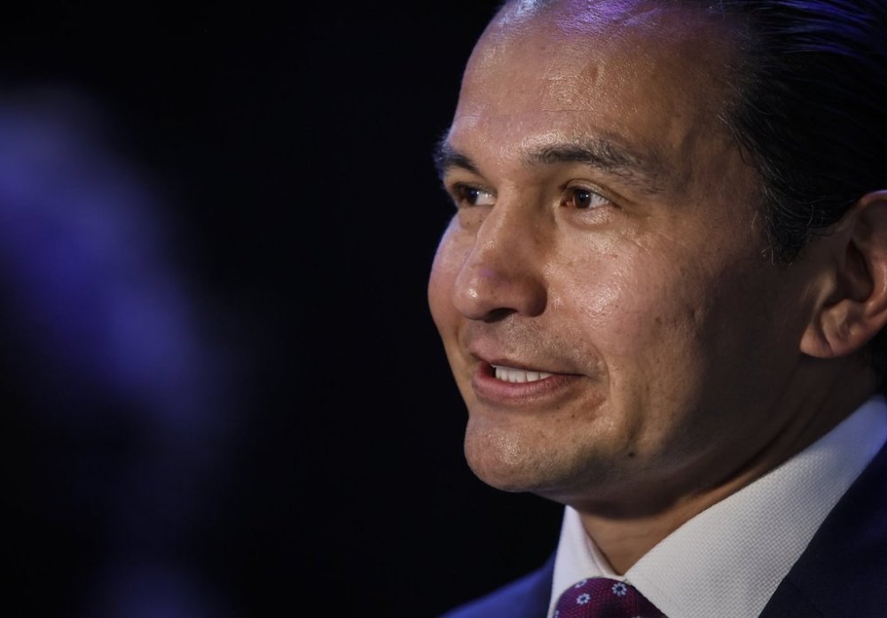 Manitoba Premier Wab Kinew speaks to media in Winnipeg on Saturday, July 4, 2025. THE CANADIAN PRESS/John Woods