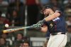 Seattle Mariners' Cal Raleigh competes during the MLB baseball All-Star Home Run Derby, Monday, July 14, 2025, in Atlanta. (AP Photo/Brynn Anderson)