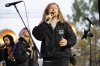 Christian musician Sean Feucht of California preaches to the crowd during a rally at the National Mall in Washington, Sunday, Oct. 25, 2020. (AP Photo/Jose Luis Magana)