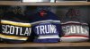 FILE - Merchandise on sale at the Trump International golf course in Balmedie, Scotland, Oct. 6, 2017. (AP Photo/Renee Graham, File)