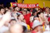 Liverpool fans pay tribute to Liverpool player Diogo Jota ahead of a pre-season friendly soccer match between Preston and Liverpool at Deepdale Stadium, Preston, Sunday July 13, 2025. (Martin Rickett/PA via AP)