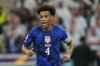 FILE - Tyler Adams of the United States runs on the pitch during the World Cup group B soccer match between England and The United States, at the Al Bayt Stadium in Al Khor, Qatar, on Nov. 25, 2022. (AP Photo/Julio Cortez, File)