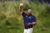 USA's Bryson DeChambeau on the 18th green during the final round of the British Open golf championship at the Royal Portrush Golf Club, Northern Ireland, Sunday, July 20, 2025. (Mike Egerton/PA via AP)