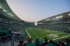 Mosaic Stadium before CFL football action between the Saskatchewan Roughriders and the Calgary Stampeders in Regina, on Friday, July 11, 2025. The game was delayed due to poor air quality. THE CANADIAN PRESS/Heywood Yu