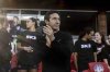 FILE - Bay FC head coach Albertin Montoya claps during the team's NWSL soccer match against Angel City FC in San Jose, Calif., May 17, 2025. (Stephen Lam/San Francisco Chronicle via AP, File)