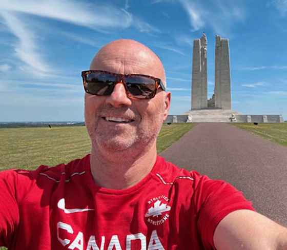Paul Samyn at the Canadian National Vimy Memorial in France. (Supplied)