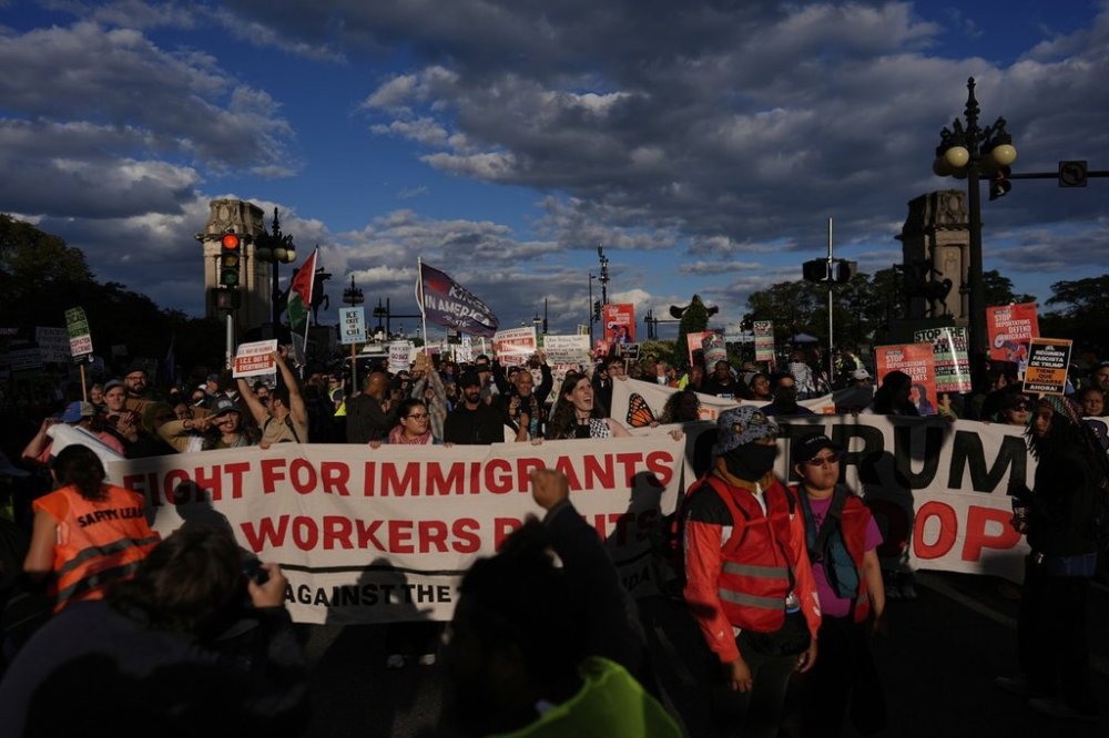 People march during Illinois Coalition for Immigrant & Refugee Rights'