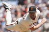San Francisco Giants' Justin Verlander pitches to a Washington Nationals batter during the first inning of a baseball game, Sunday, Aug. 10, 2025, in San Francisco. (AP Photo/Godofredo A. Vásquez)