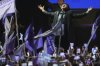 President Javier Milei leads a campaign rally ahead of legislative provincial elections, in Moreno, Buenos Aires province, Argentina, Wednesday, Sept. 3, 2025. (AP Photo/Natacha Pisarenko)