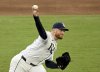 Tampa Bay Rays pitcher Drew Rasmussen throws during the second inning of a baseball game against the Cleveland Guardians, Sunday, Sept. 7, 2025, in Tampa, Fla. (AP Photo/Jason Behnken)