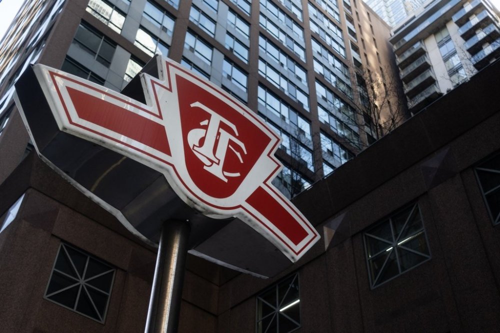 A Toronto Transit Commission sign is shown at a downtown Toronto subway stop Tuesday, Jan. 31, 2023. THE CANADIAN PRESS/Graeme Roy