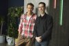 Colin Hanks, right, director of the documentary film 