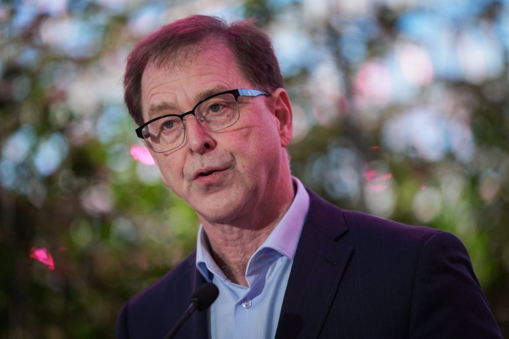 B.C. Minister of Energy and Climate Solutions and Minister Responsible for Francophone Affairs Adrian Dix speaks before touring greenhouses at Windset Farms, in Delta, B.C., on Friday, January 24, 2025. THE CANADIAN PRESS/Darryl Dyck