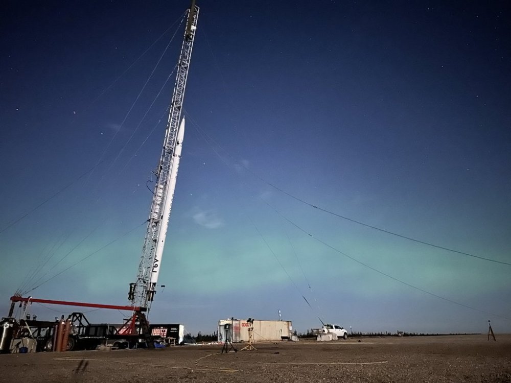The Starsailor rocket is shown in an undated handout photo during ground testing in the days prior to its launch date, approximately 250 km north of the Cree community of Mistissini, in northern Quebec. THE CANADIAN PRESS/Handout — Space Concordia, Simon Randy (Mandatory Credit)