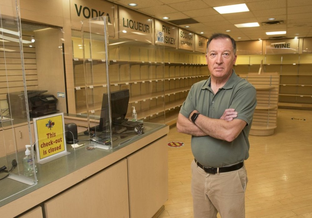 John Slipp is seen at his closed duty-free store, at the Canada-U.S. border crossing between Woodstock, N.B., and Houlton, Maine, on Thursday, Aug. 14, 2025. THE CANADIAN PRESS/Stephen MacGillivray