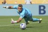 FILE - Fluminense's Fabio watches a shot on goal by Chelsea go wide during the second half of a Club World Cup semifinal soccer match in East Rutherford, N.J., July 8, 2025. (AP Photo/Frank Franklin II, File)
