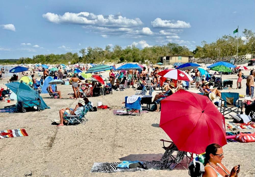 The sun-seeking multitudes at Grand Beach, Lake Winnipeg.